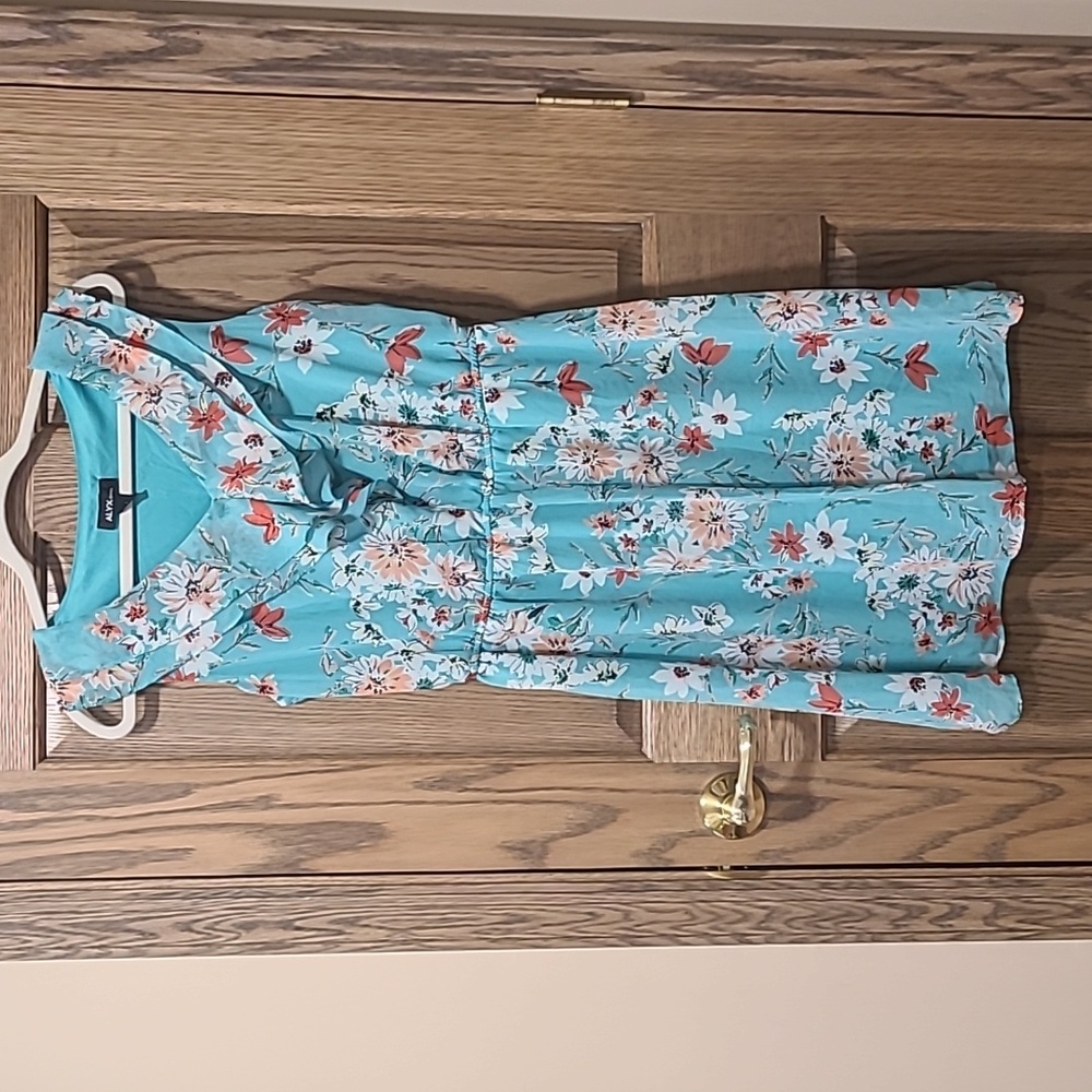 A1. Teal Floral Dress Size 12